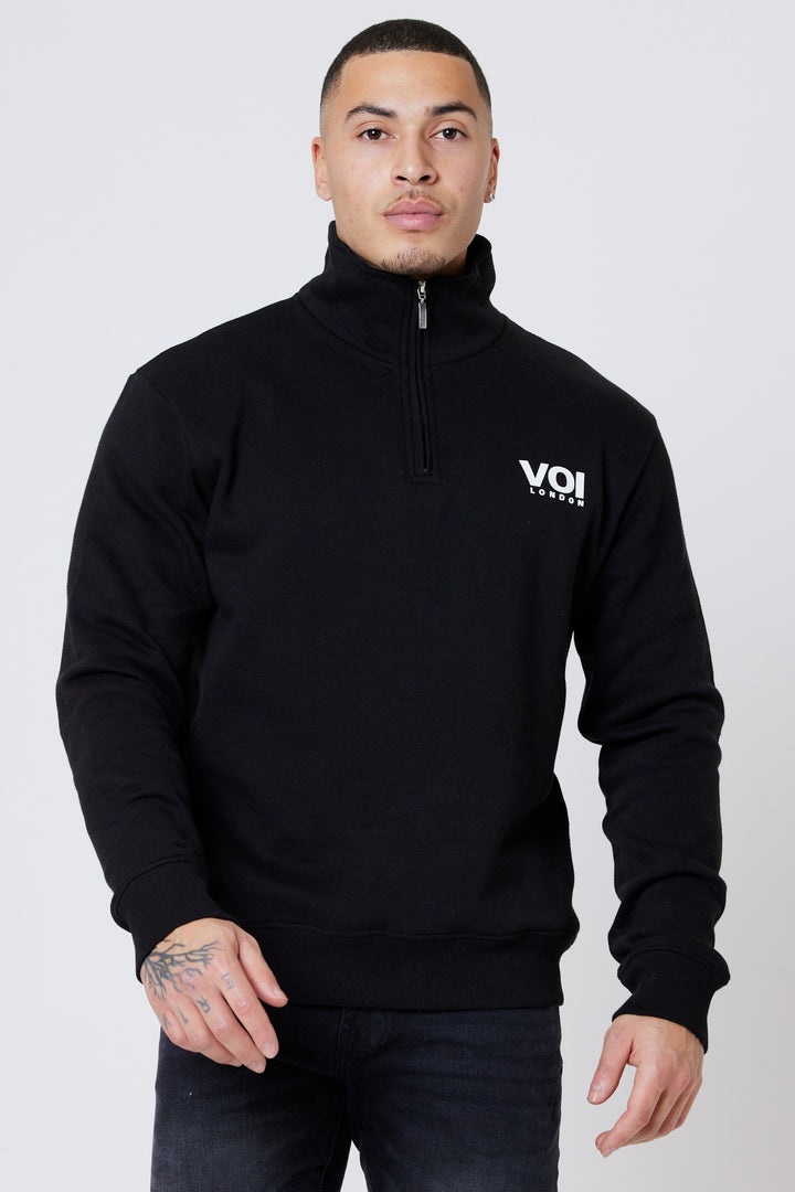 Westmount Fleece 1/4 Zip Jumper- Black