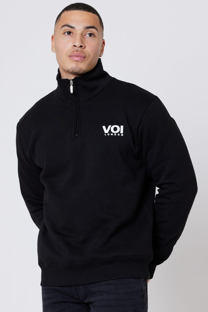 Westmount Fleece 1/4 Zip Jumper- Black