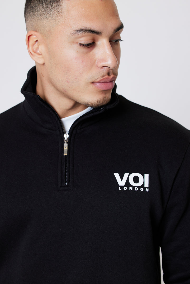 Westmount Fleece 1/4 Zip Jumper- Black