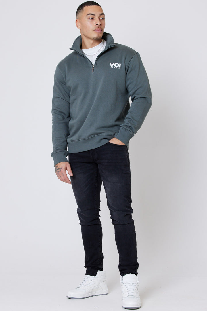 Westmount Fleece 1/4 Zip Jumper- Gunmetal