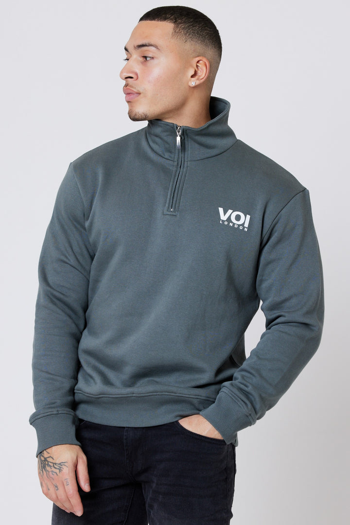 Westmount Fleece 1/4 Zip Jumper- Gunmetal