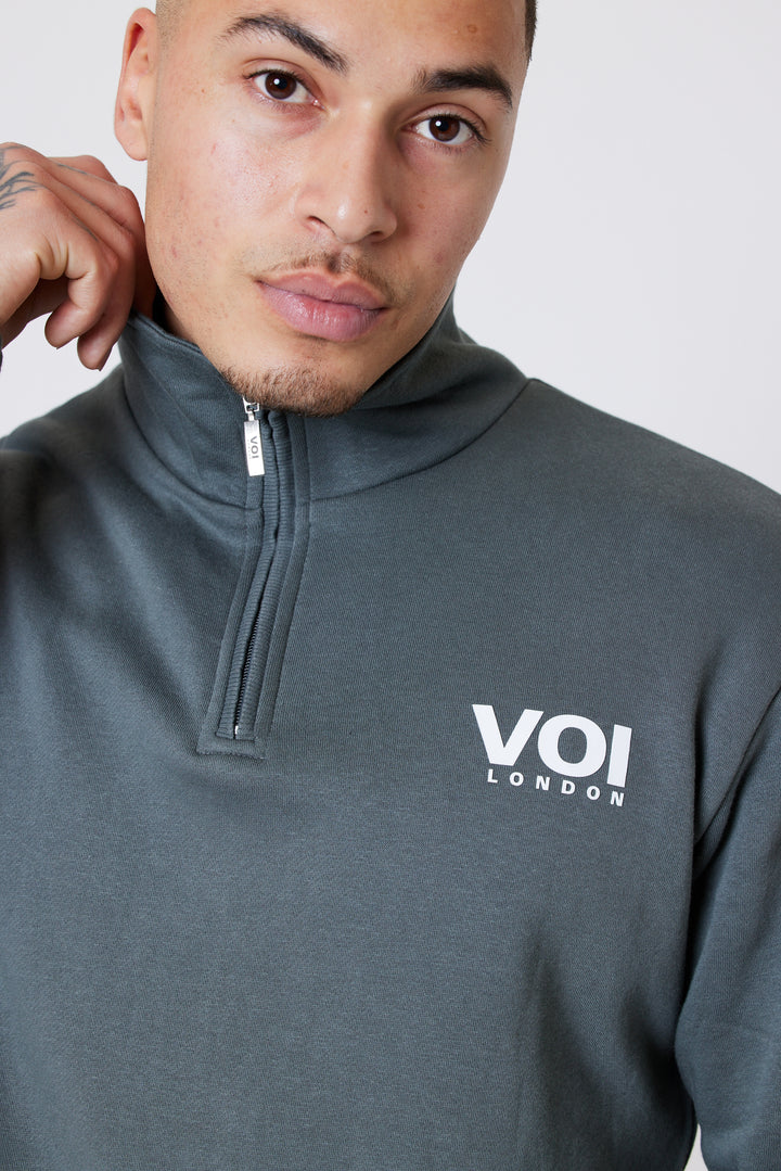 Westmount Fleece 1/4 Zip Jumper- Gunmetal