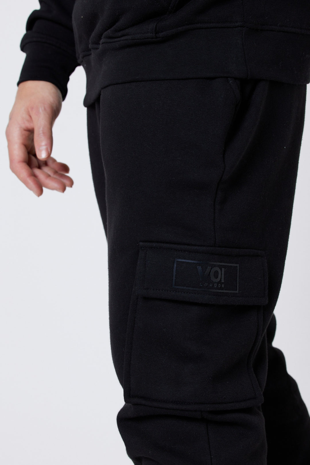 Darnley Road Cargo Fleece Jogger - Black