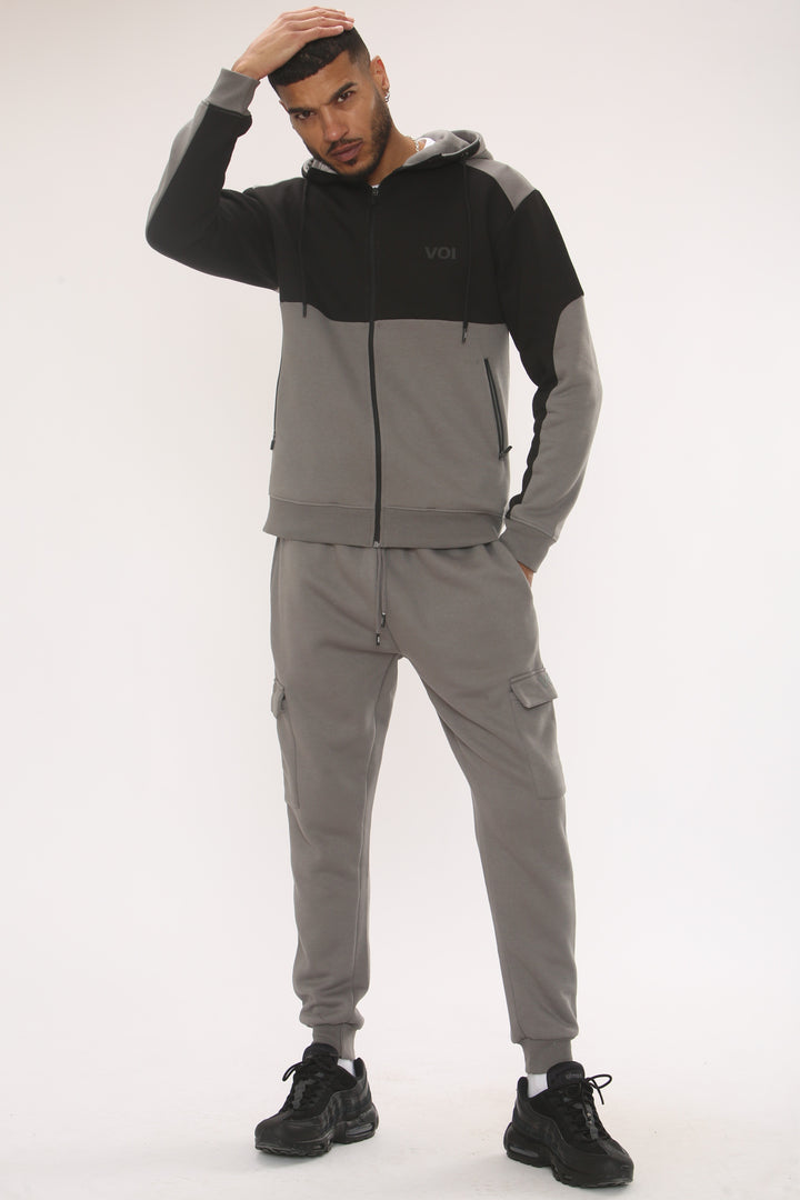 Quantom Fleece Zip Tracksuit - Pewter