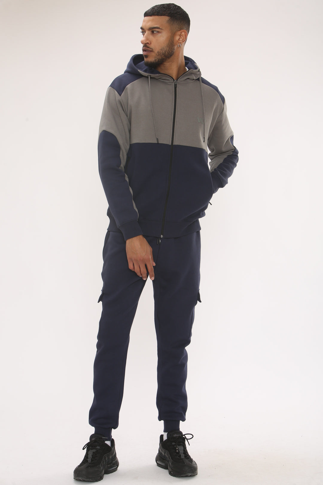 Quantom Fleece Zip Tracksuit - Navy