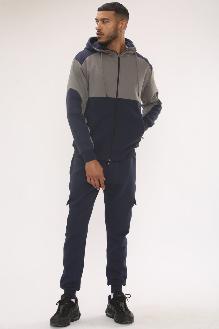 Quantom Fleece Zip Tracksuit - Navy