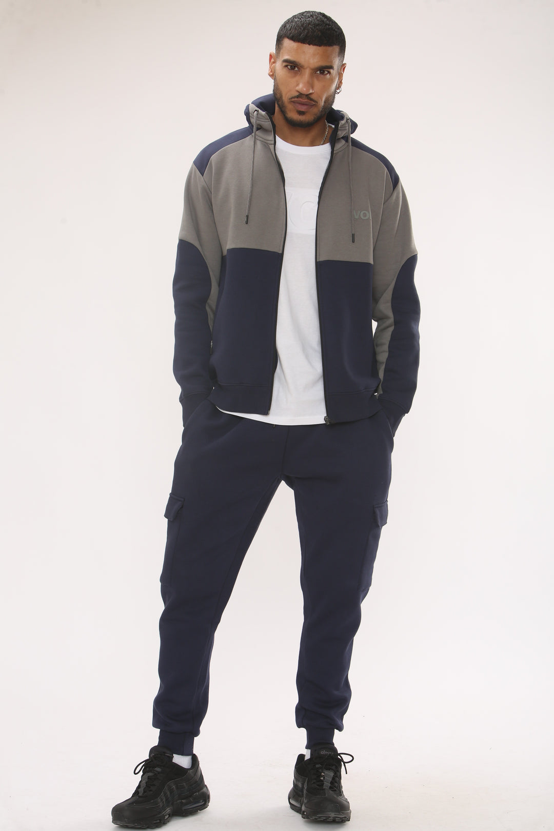 Quantom Fleece Zip Tracksuit - Navy