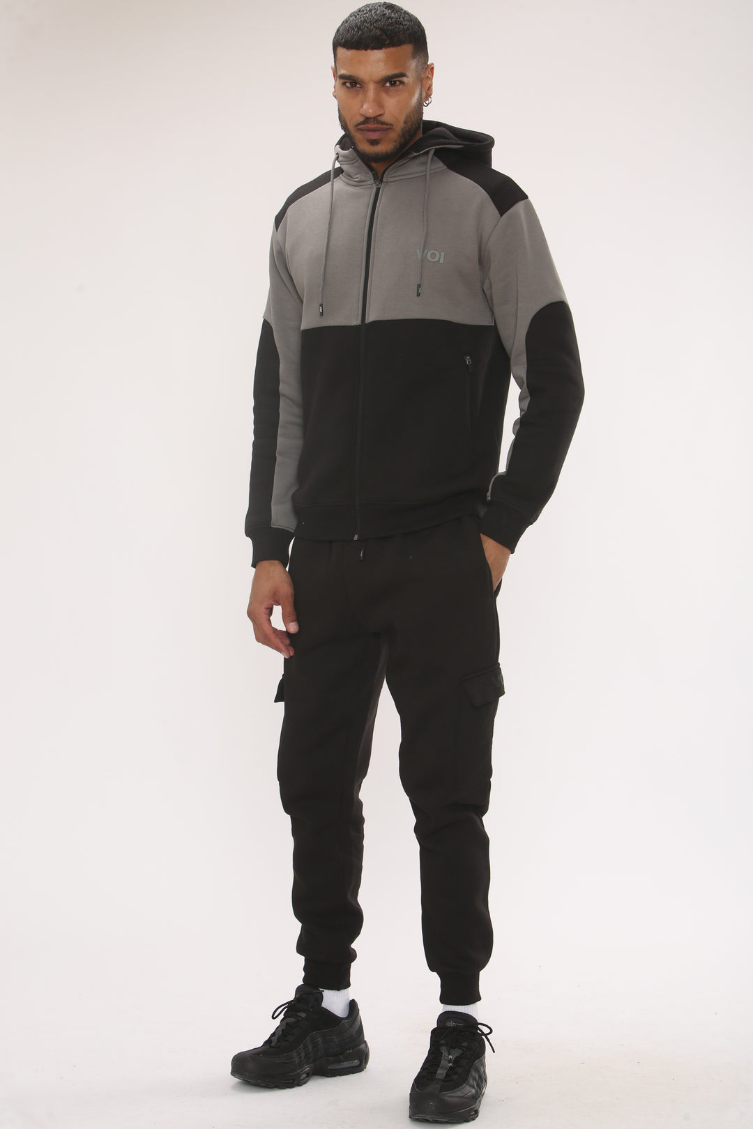 Quantom Fleece Zip Tracksuit - Black