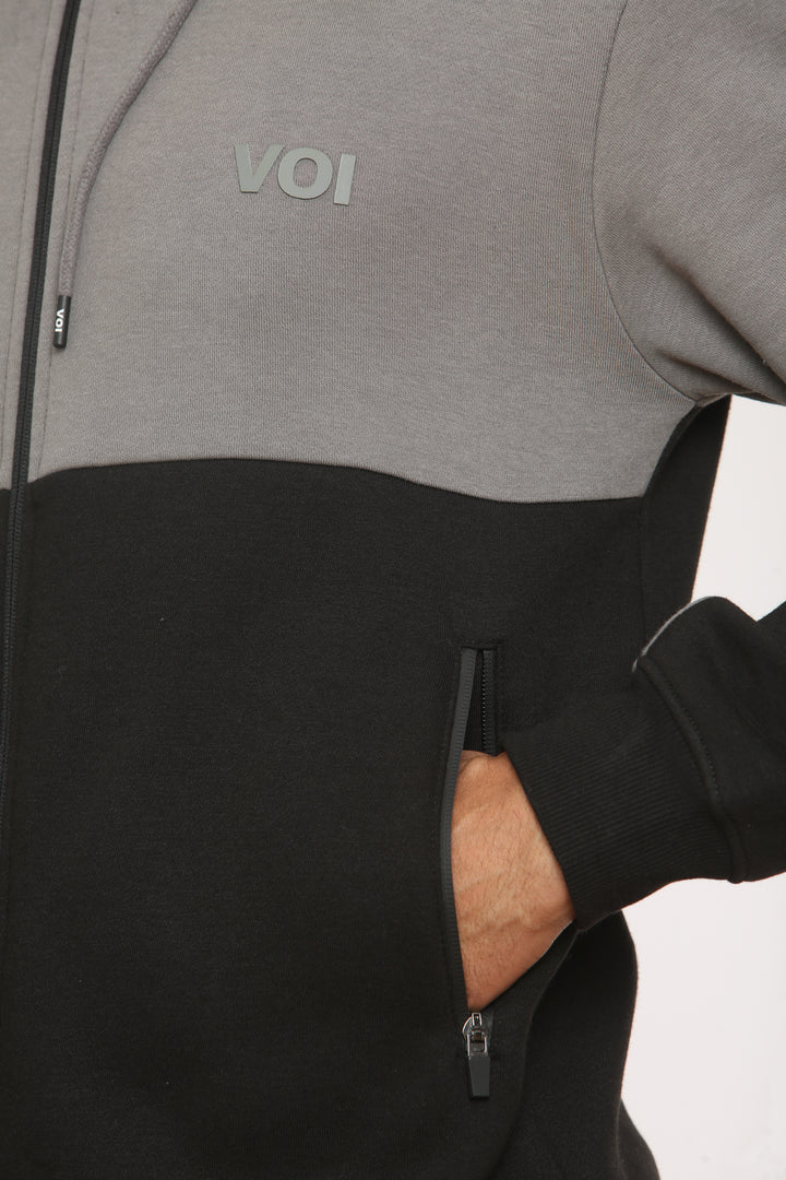 Quantom Fleece Zip Tracksuit - Black