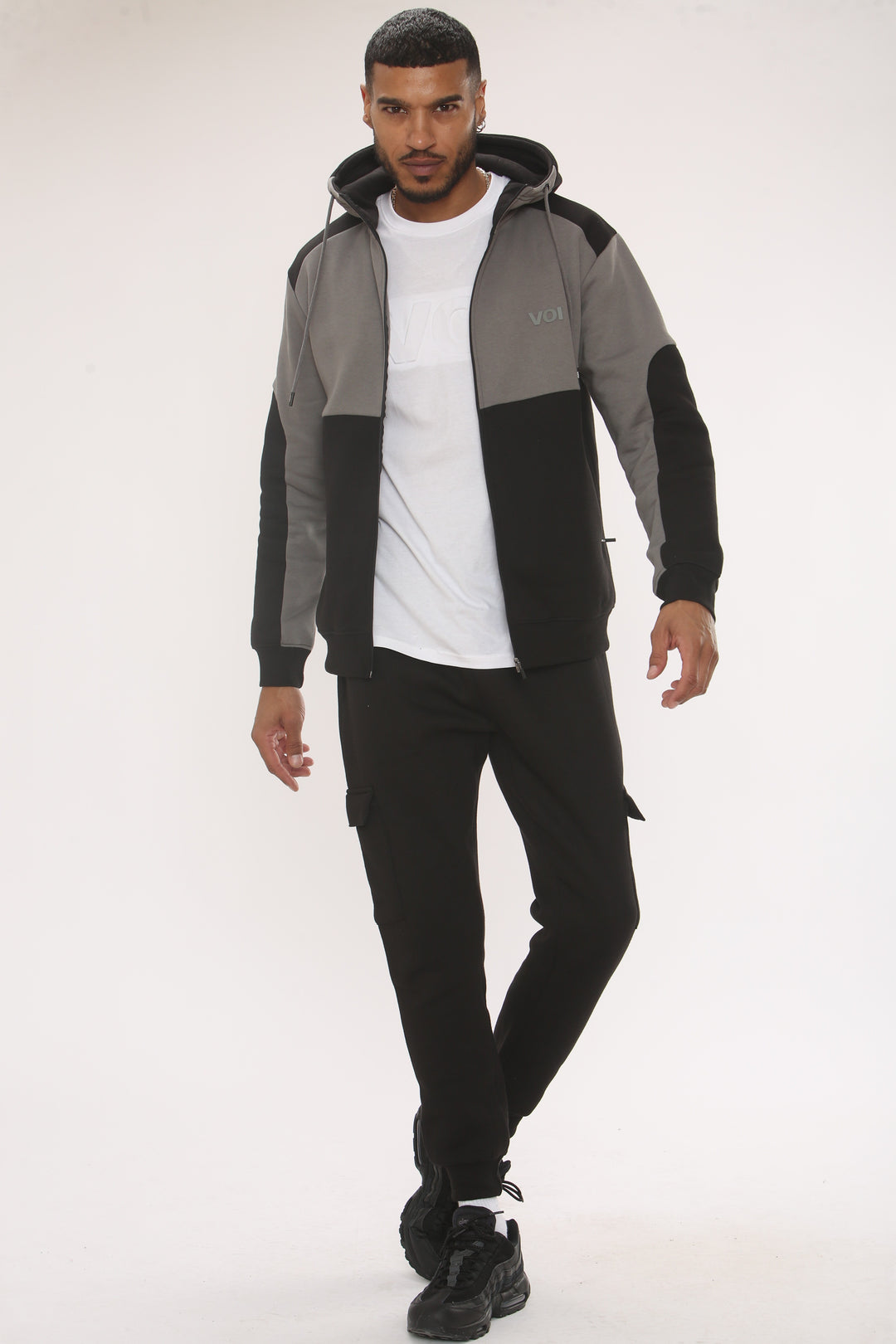 Quantom Fleece Zip Tracksuit - Black