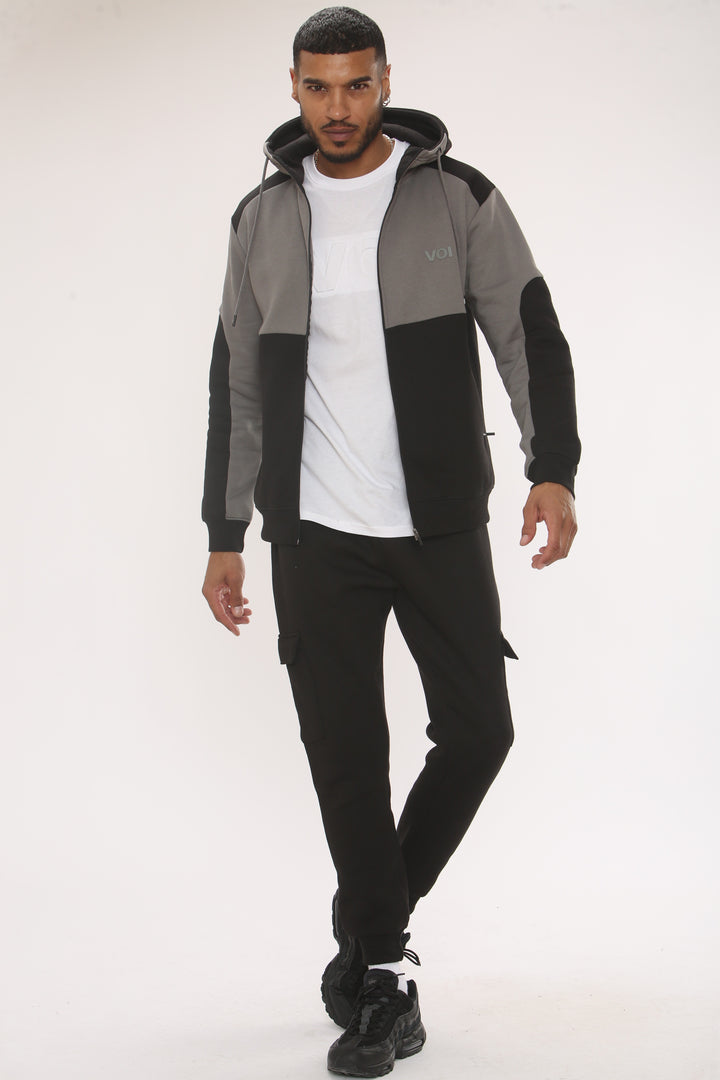 Quantom Fleece Zip Tracksuit - Black