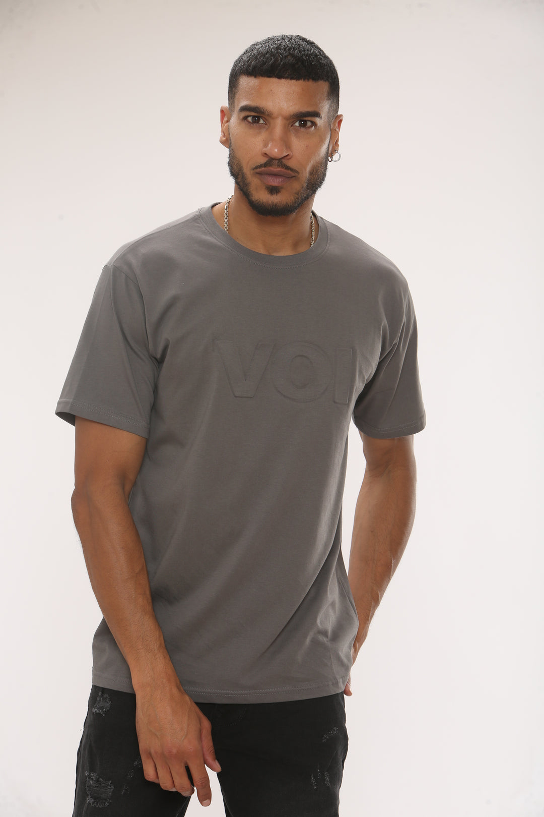 Capital Regular Fit Cotton T-Shirt - Pewter