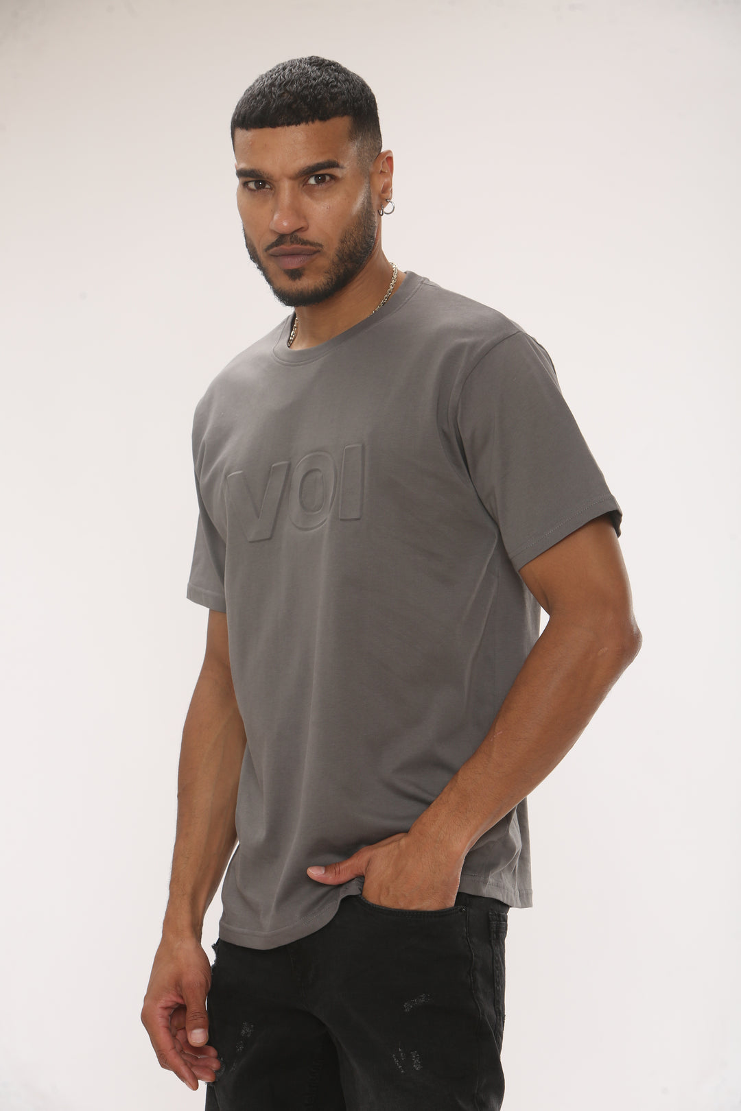Capital Regular Fit Cotton T-Shirt - Pewter
