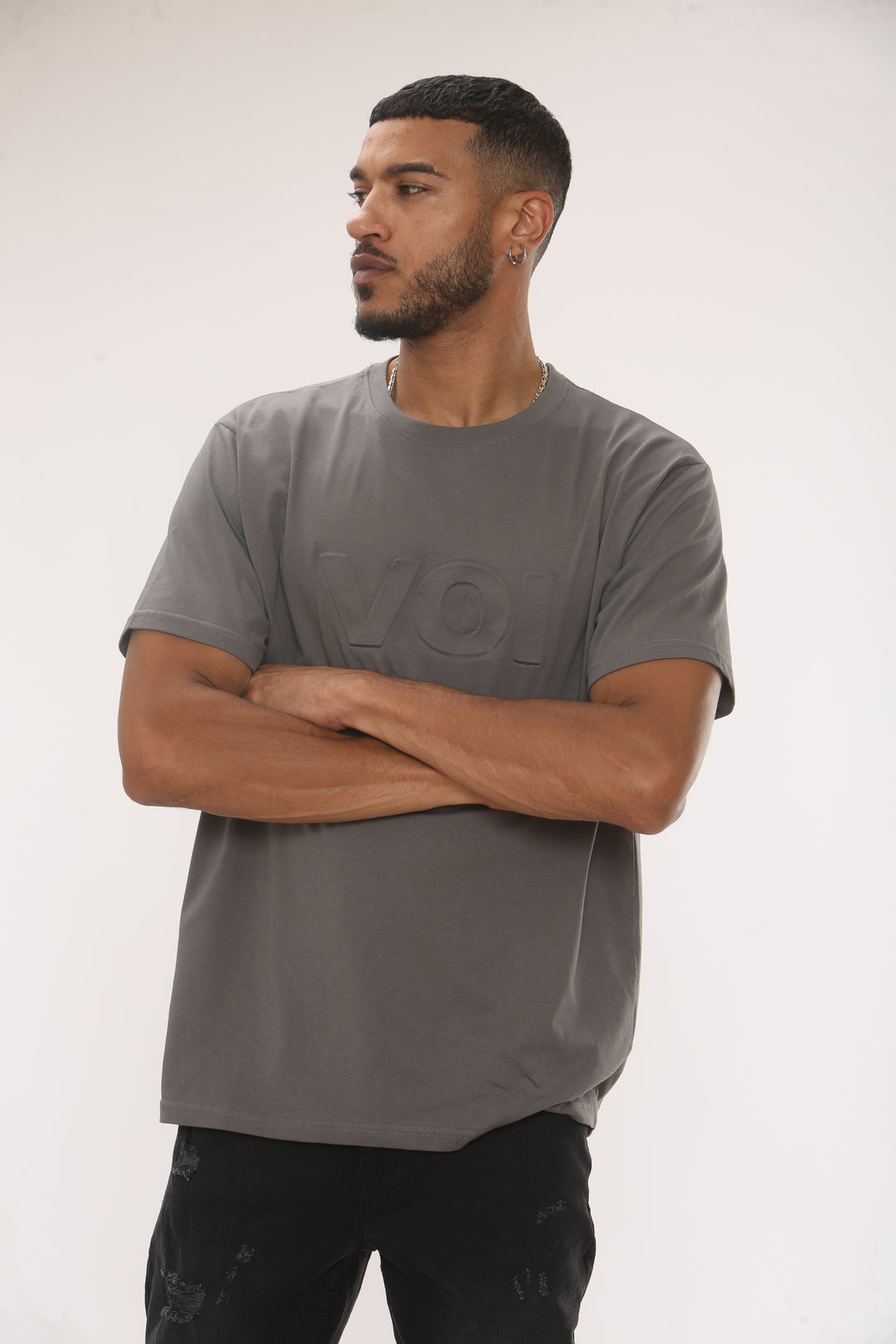 Capital Regular Fit Cotton T-Shirt - Pewter