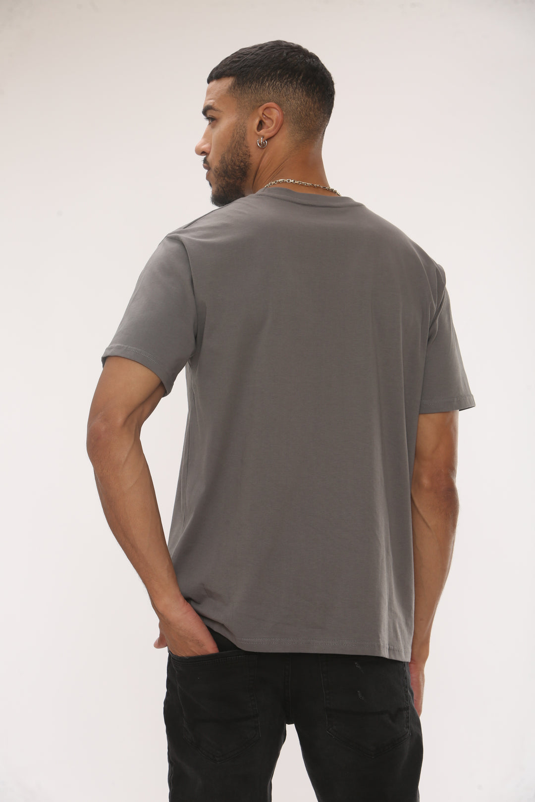 Capital Regular Fit Cotton T-Shirt - Pewter