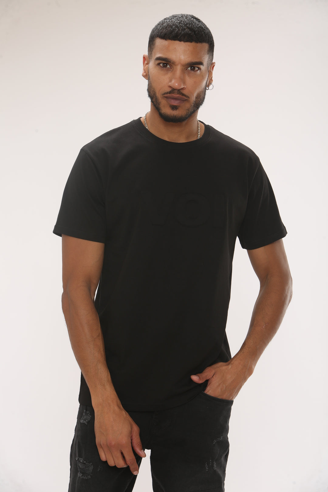 Capital Regular Fit Cotton T-Shirt - Black