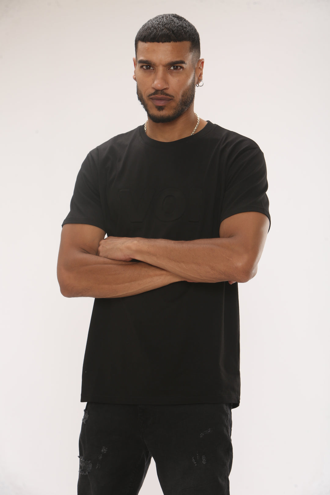 Capital Regular Fit Cotton T-Shirt - Black