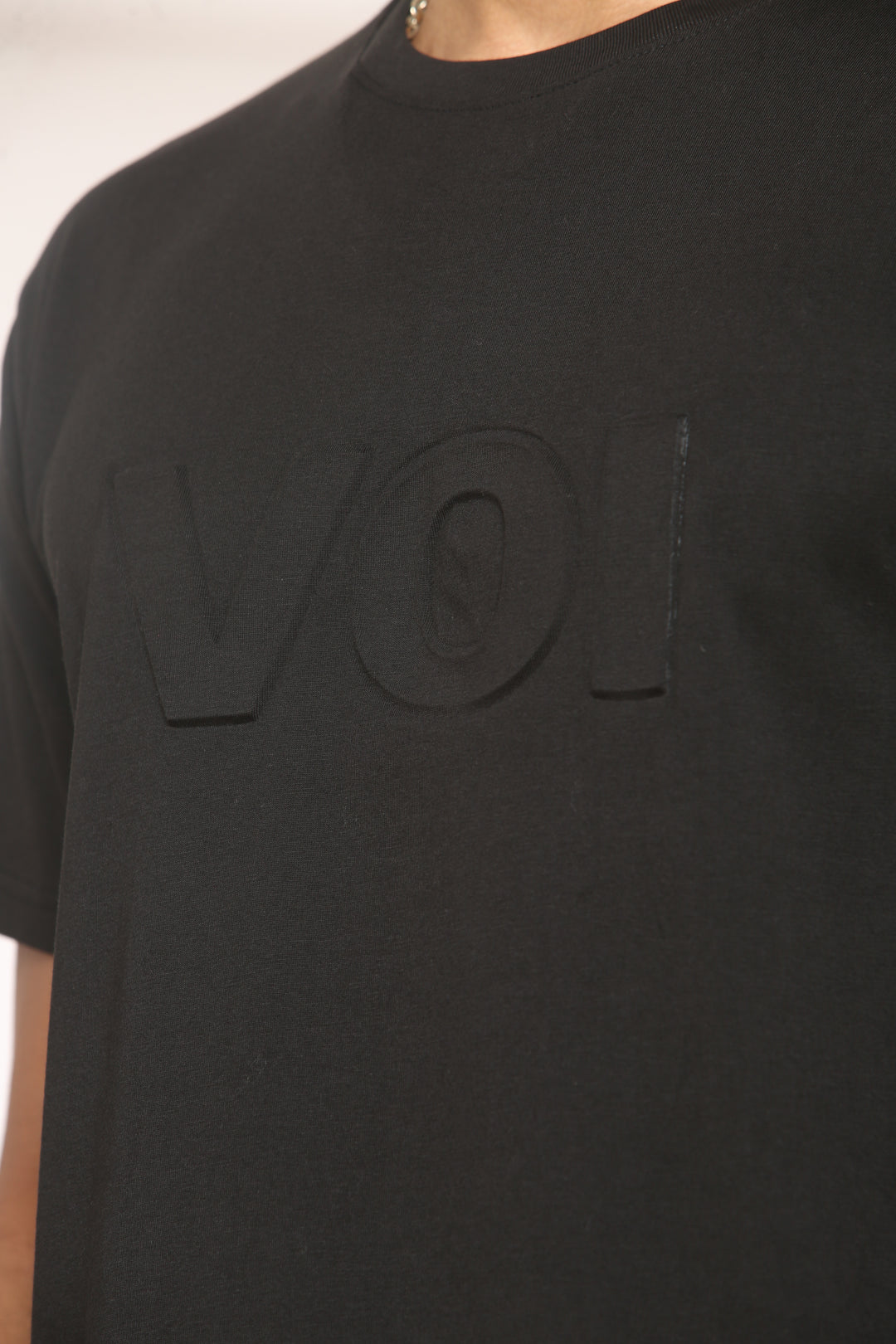 Capital Regular Fit Cotton T-Shirt - Black