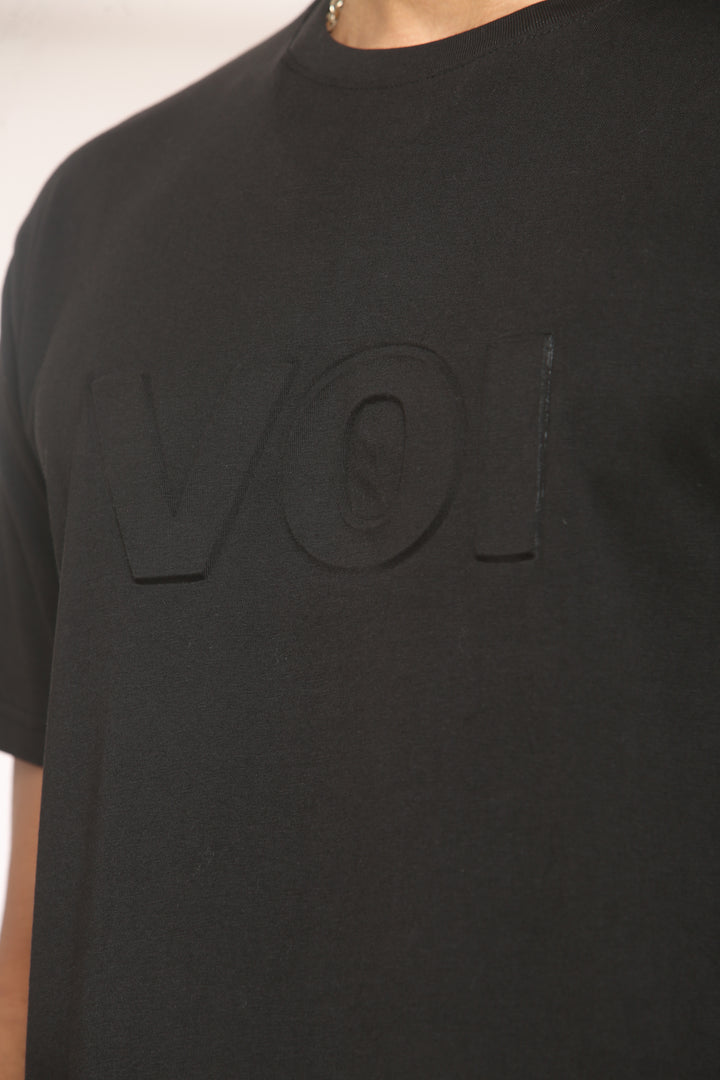 Capital Regular Fit Cotton T-Shirt - Black