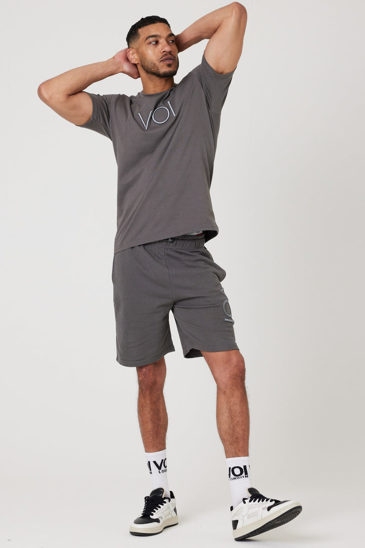 Weston Place T-Shirt & Shorts Set - Grey