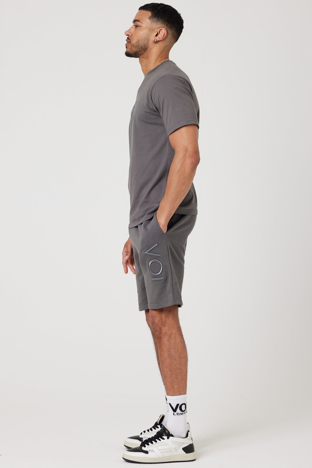 Weston Place T-Shirt & Shorts Set - Grey