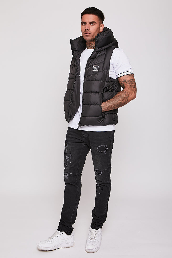 Stone Bridge Park gilet met trechterhals zwart