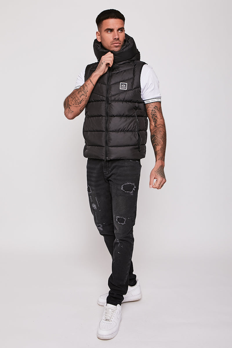 Stone Bridge Park gilet met trechterhals zwart
