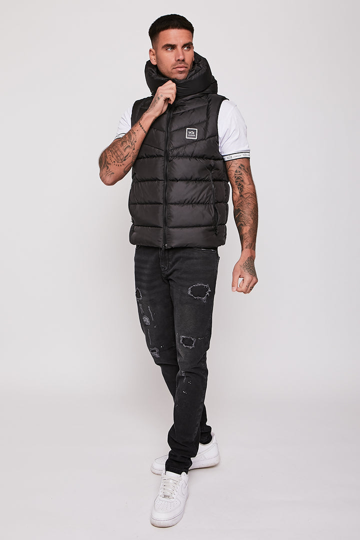 Stone Bridge Park gilet met trechterhals zwart