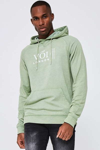 Queensway Acidwash Hoodie- Green
