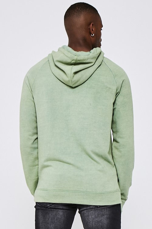 Queensway Acidwash Hoodie- Green