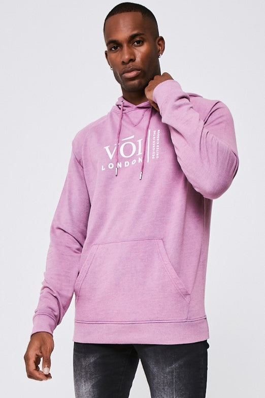 Queensway Acidwash Hoodie- Burgundy