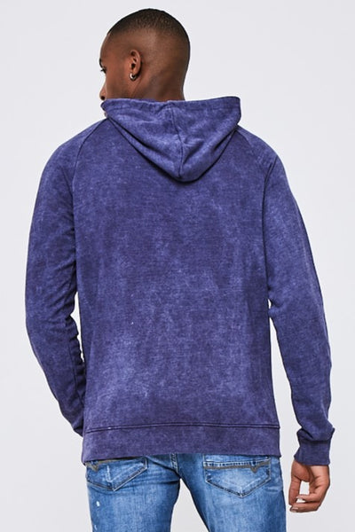 Queensway Acidwash Hoodie- Navy