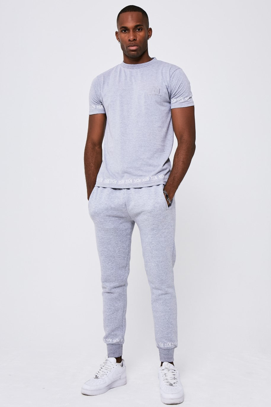 Swiss Cottage T-Shirt & Jogger Set - Grey