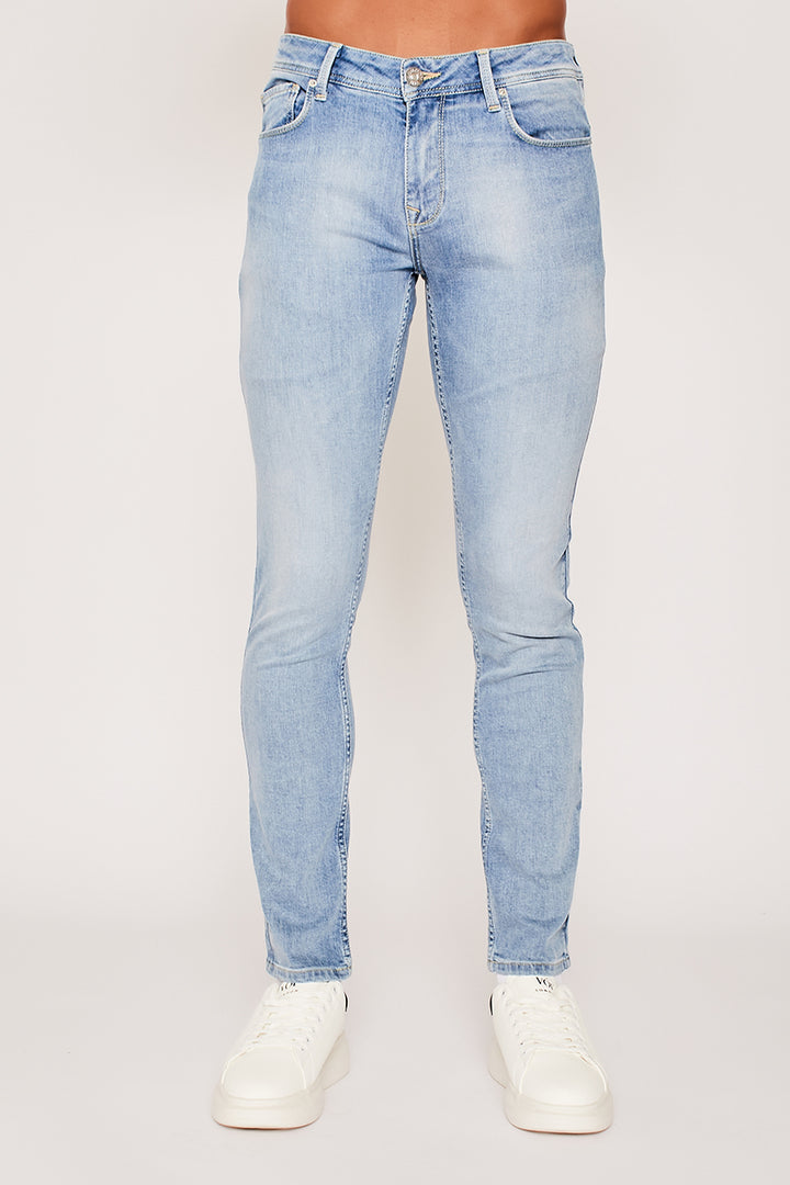 ADF taps toelopende jeans - ijsblauw 