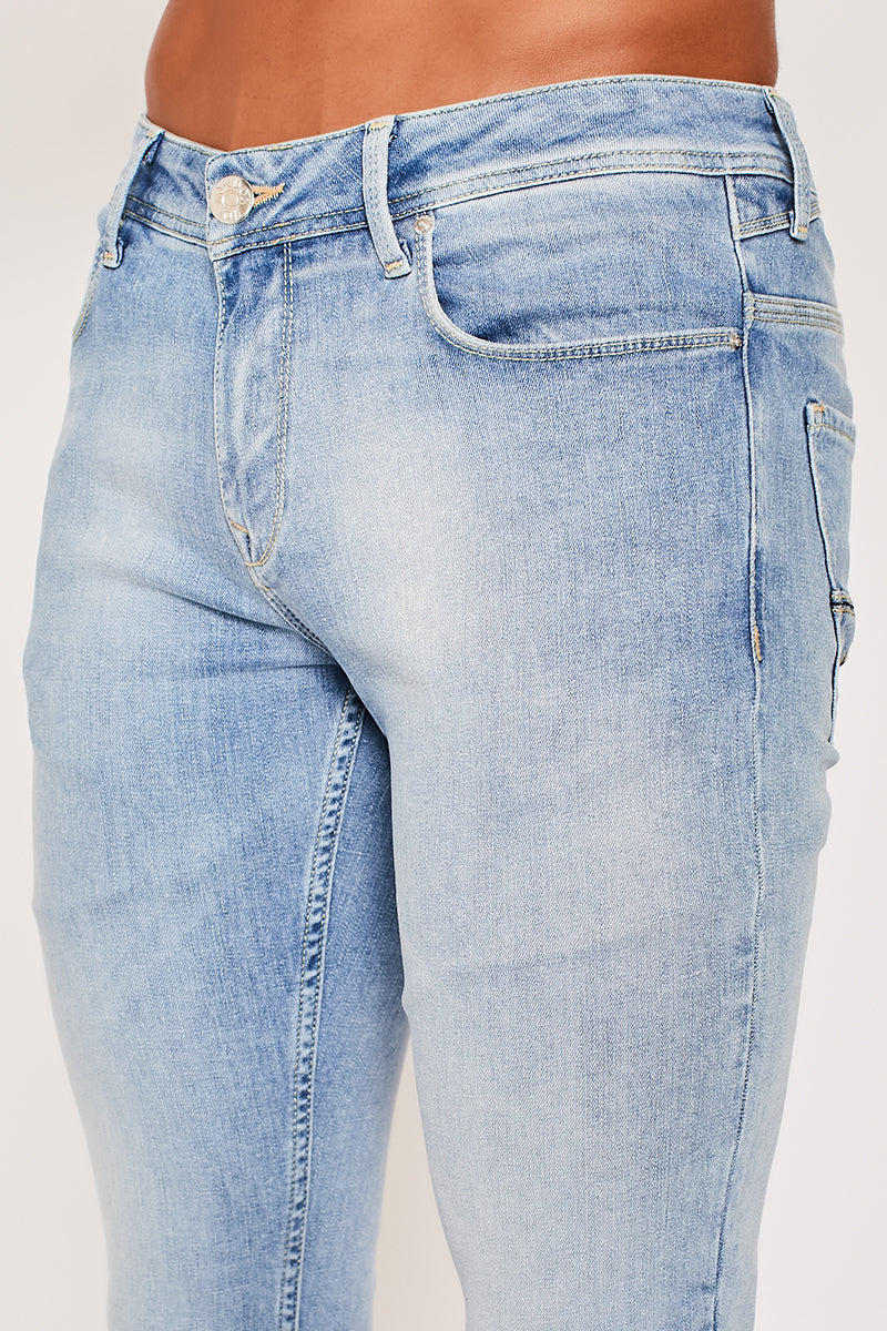 ADF taps toelopende jeans - ijsblauw 