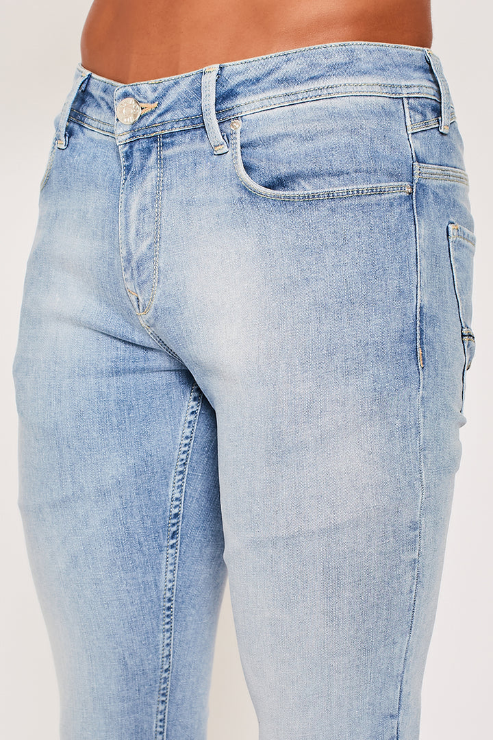ADF taps toelopende jeans - ijsblauw 