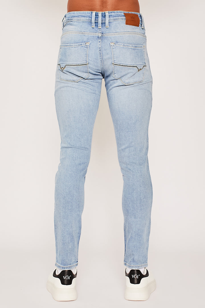 ADF taps toelopende jeans - ijsblauw 