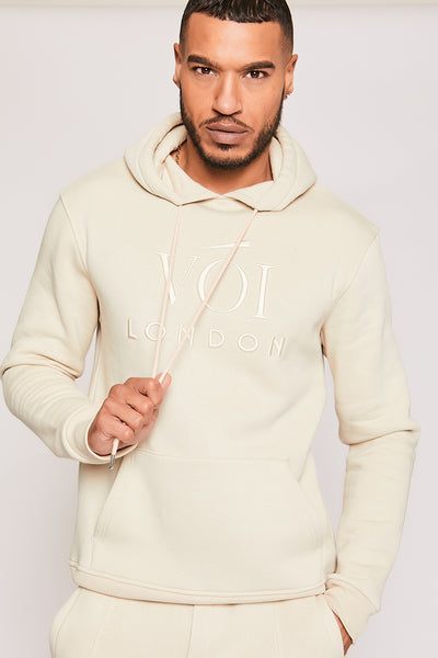 Holloway Road Over the Head Hoody Tracksuit - Cream