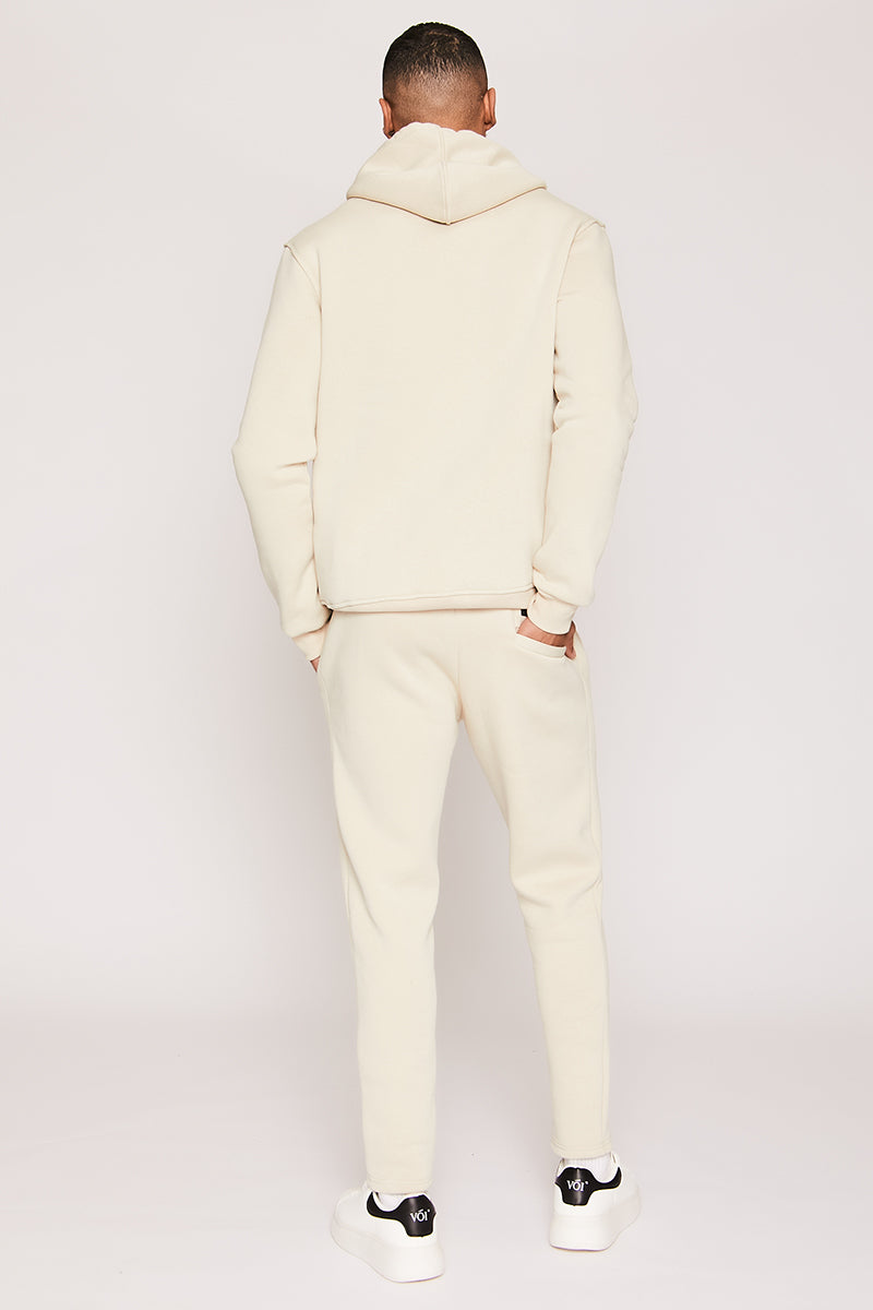 Holloway Road Over the Head Hoody Tracksuit - Cream