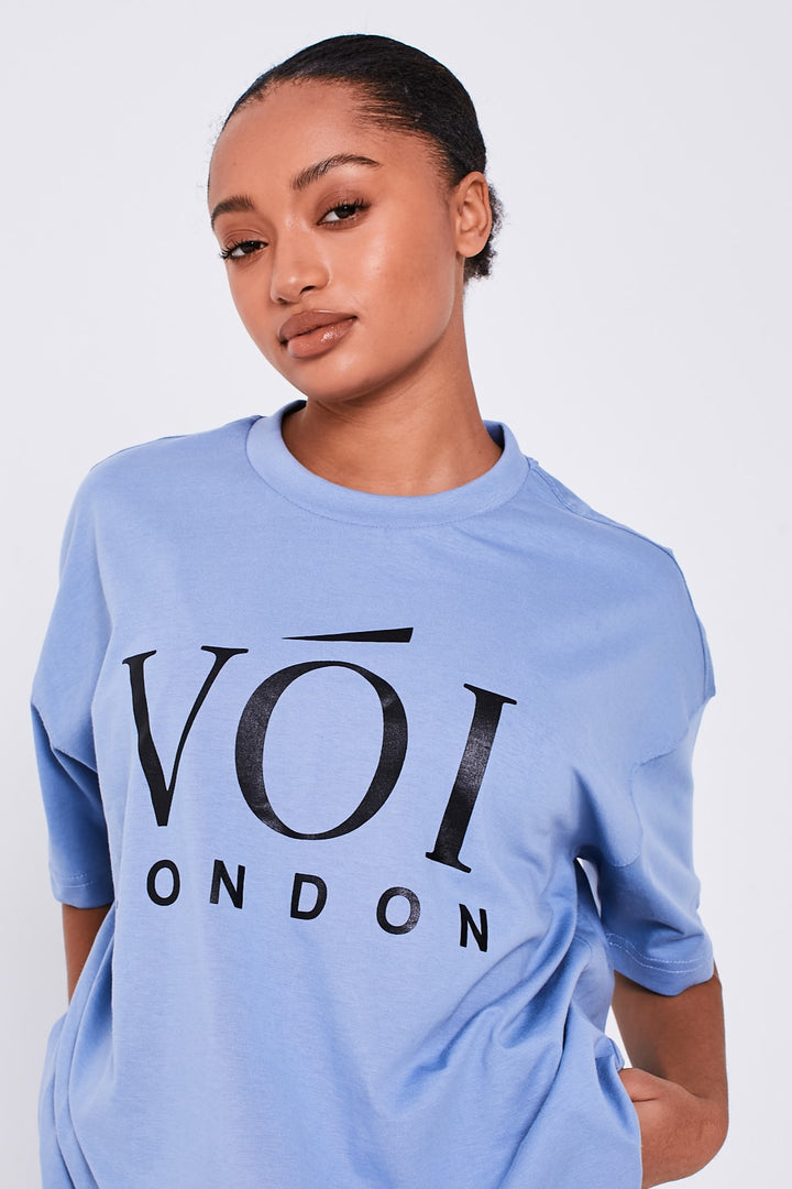 Colindale combi-set T-shirt en legging - staalblauw