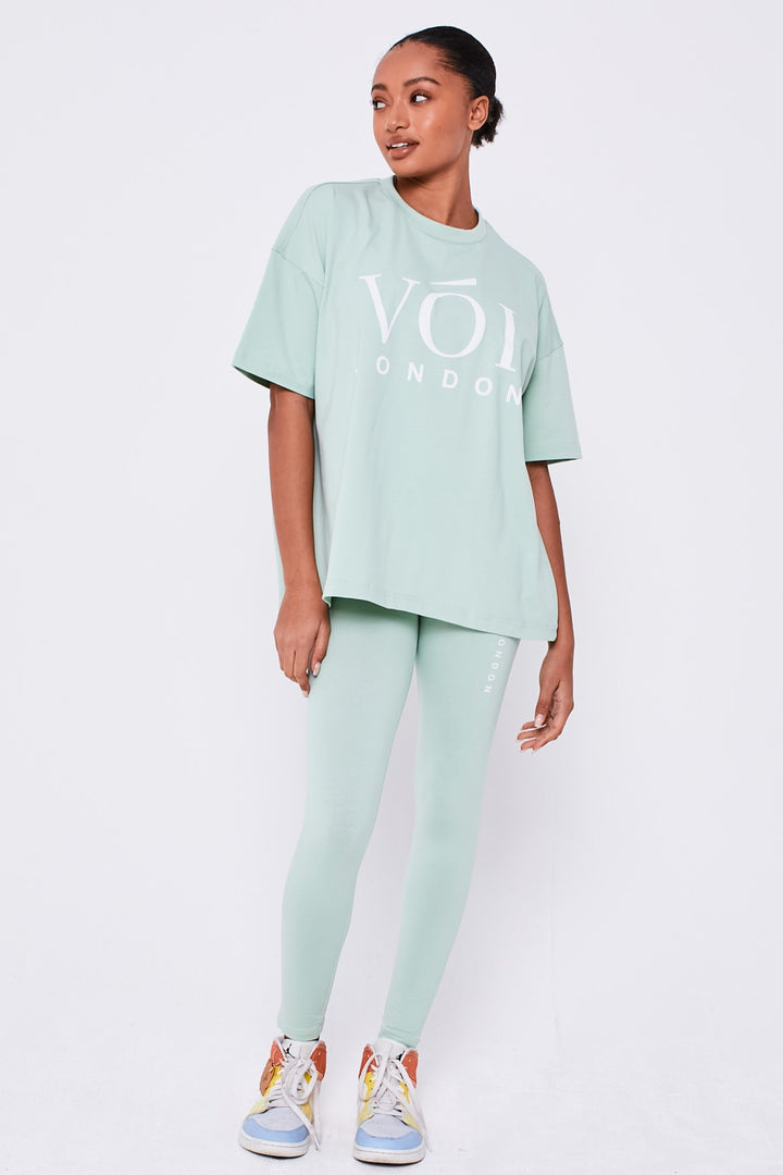 Colindale – T-Shirt und Leggings, Kombiteil – Schlitzgrün