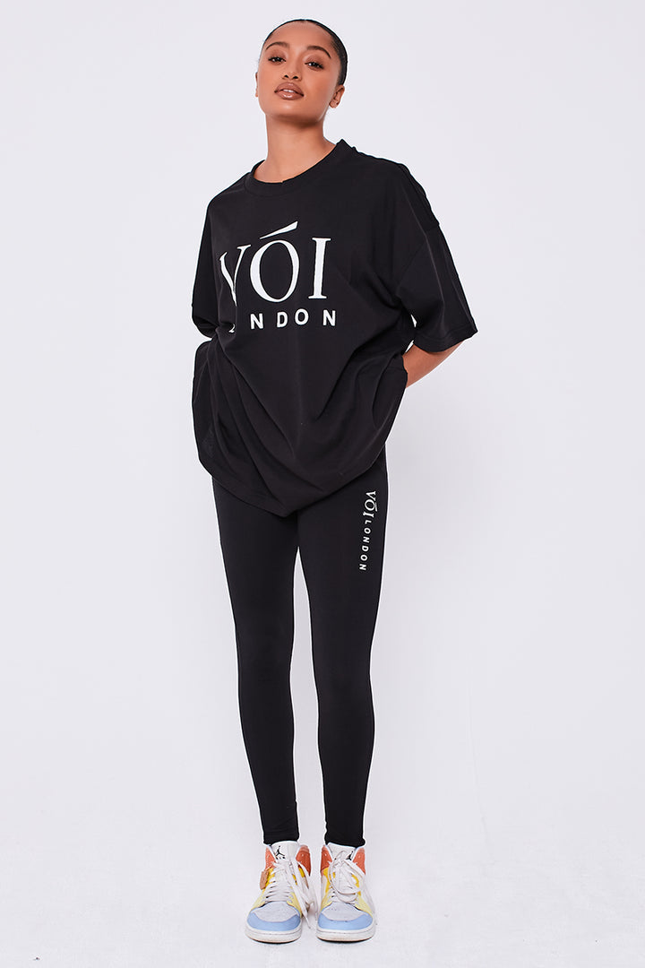 Colindale Co-ord Tee and Legging - Black