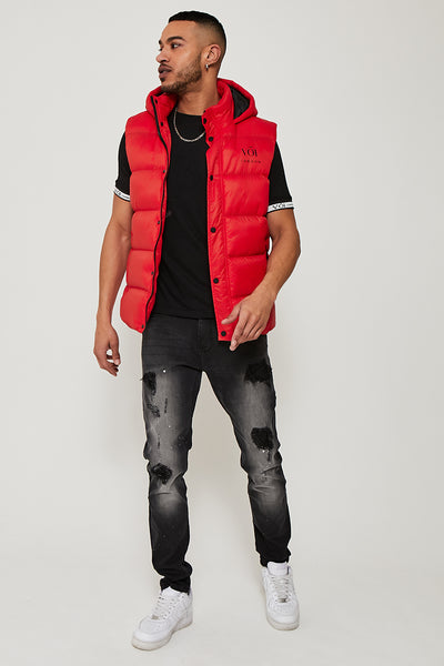 Chalton Hooded Gilet- Red