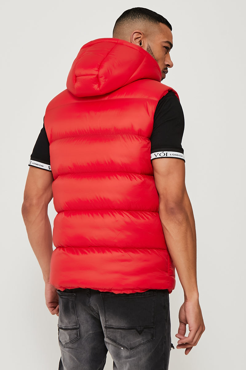 Chalton Hooded Gilet- Red