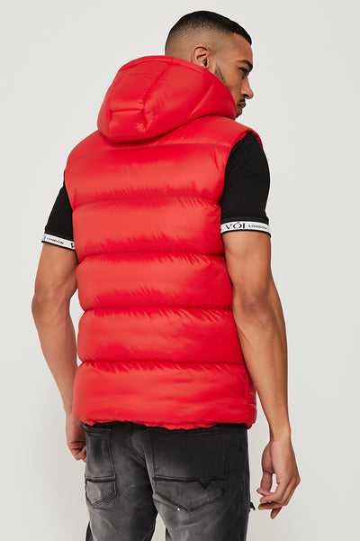 Chalton Hooded Gilet- Red