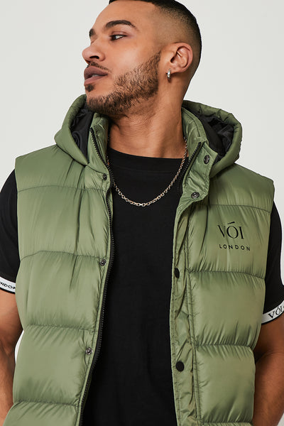 Chalton Hooded Gilet- Khaki