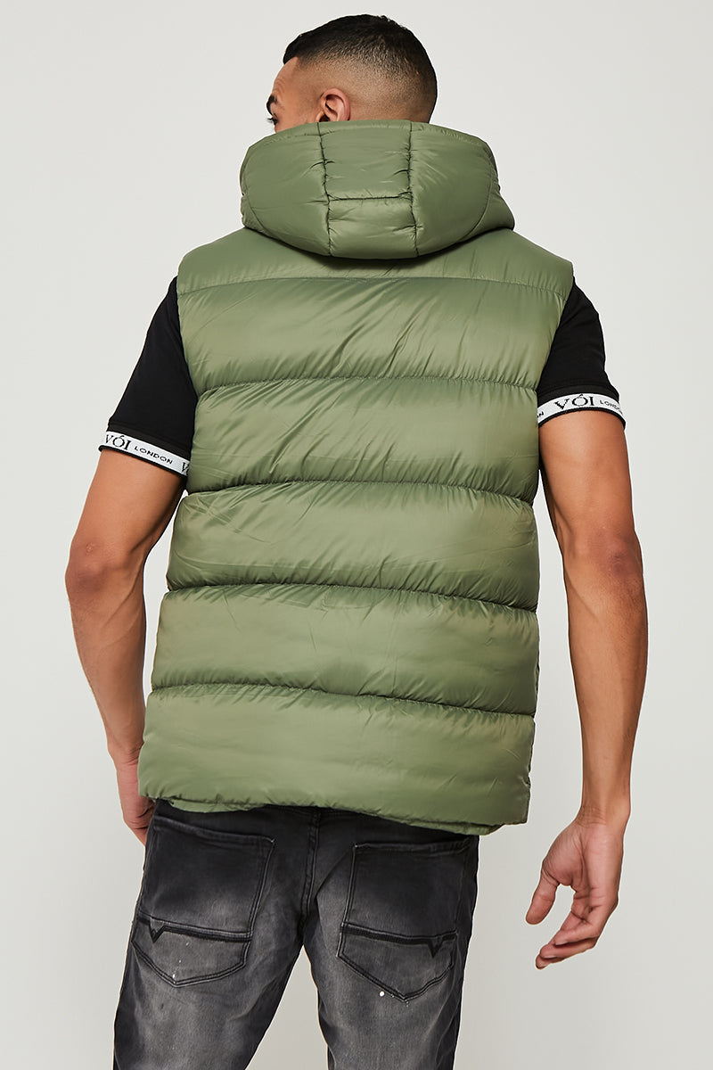 Chalton Hooded Gilet- Khaki