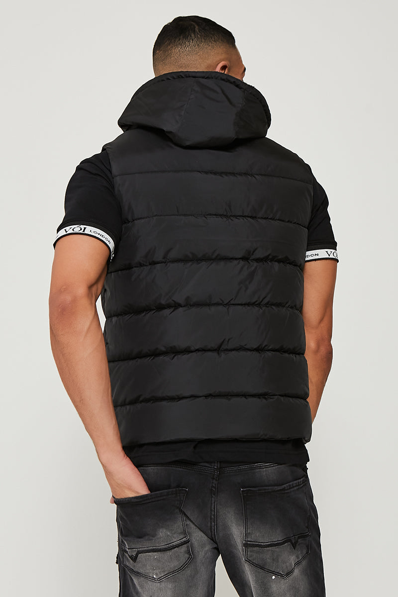 Stamford Brook Hooded Gilet- Black