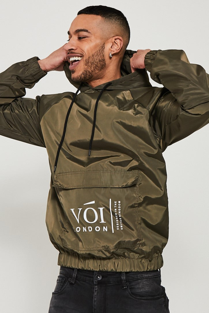 Allenbury Pullover Windbreaker Jacket - Khaki