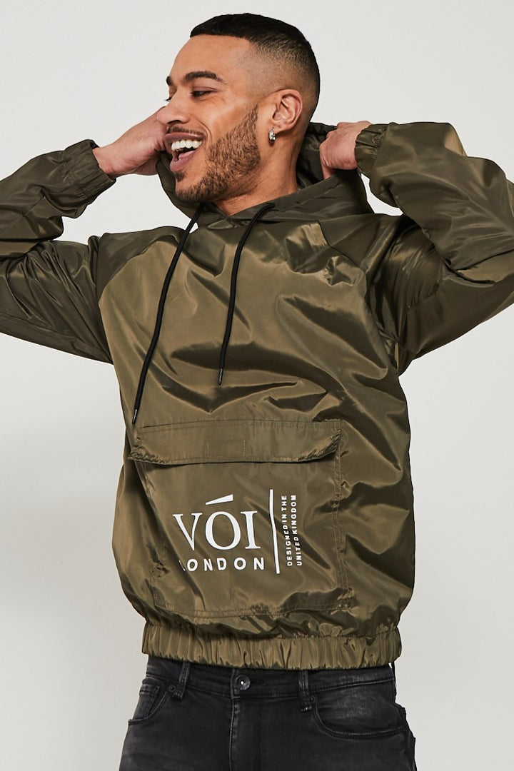 Allenbury Pullover Windbreaker Jacket - Khaki